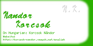 nandor korcsok business card