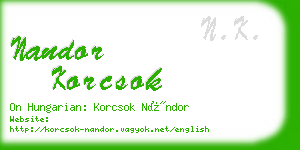 nandor korcsok business card